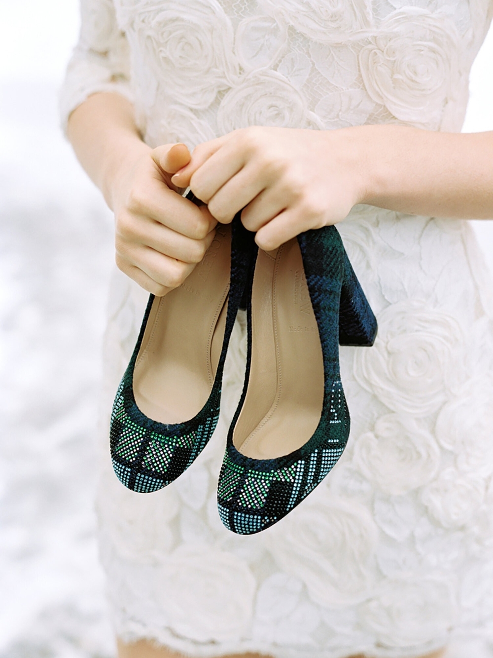 J. Crew Collection Tartan Plaid Embellished Etta Pumps 8.5